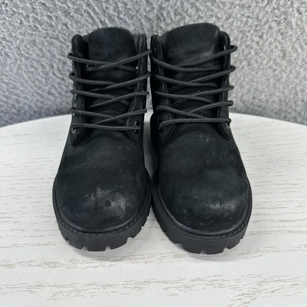 Timberland 6 Inch Premium Toddler Size 7 Black Waterproof Leather Boots TD US 7